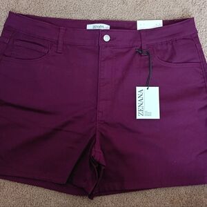 Zenana Outfitters High Waist Plum Color Woman's Shorts